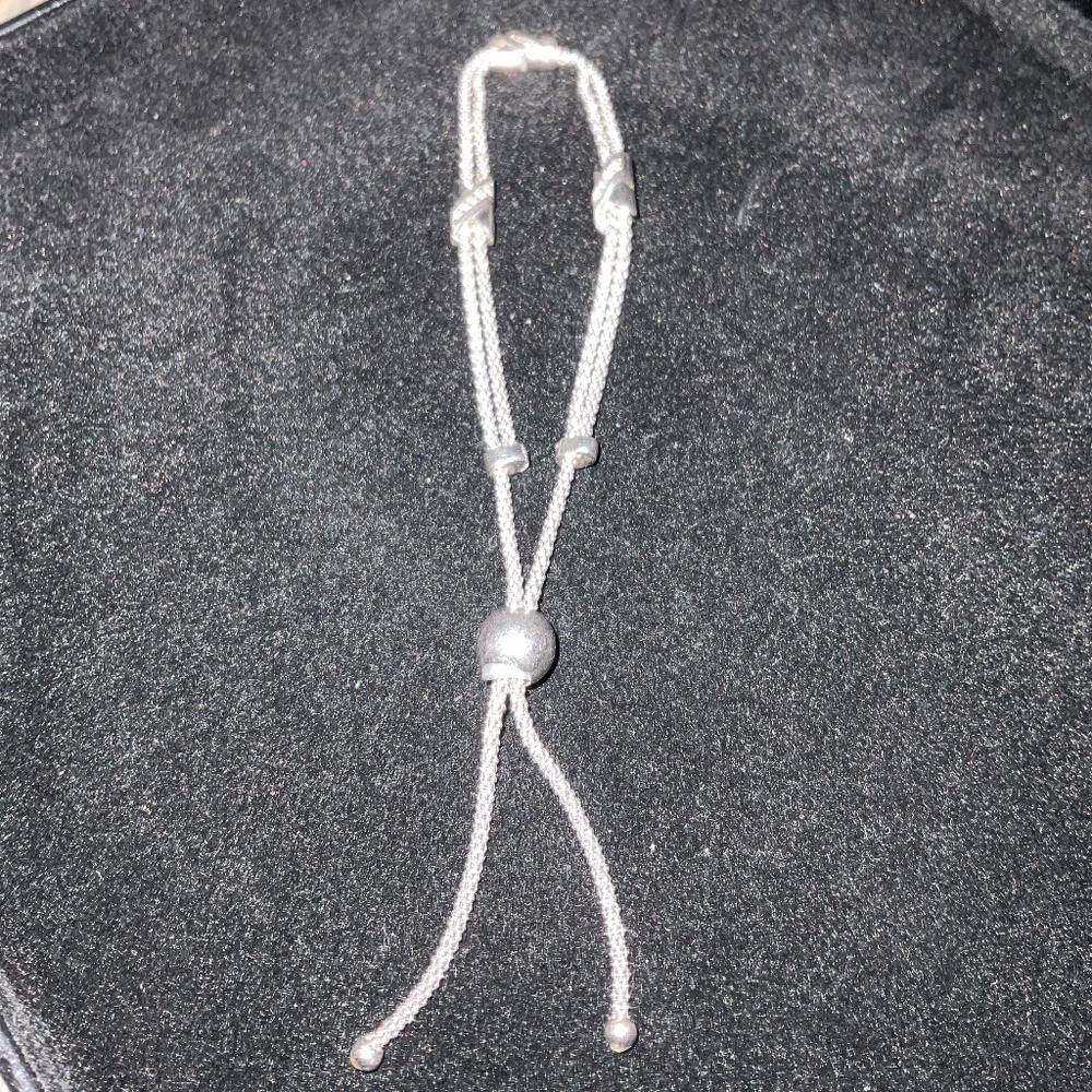 ADJUSTABLE INFINITY SLIDE BRACELET. 925 STERLING SILVER. VERY PRETTY! - Picture 3 of 4